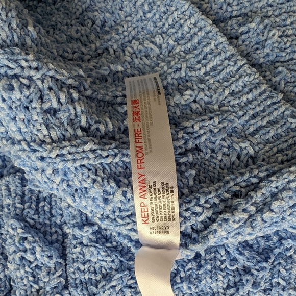 FREE PEOPLE women's cable knit sweater set blue size L. - Picture 9 of 12
